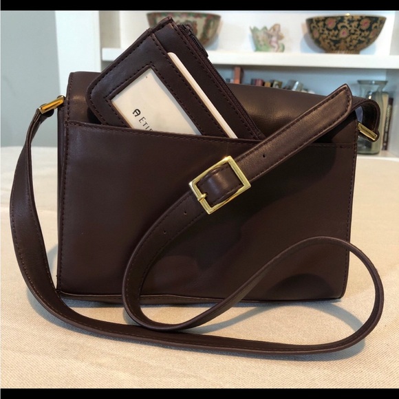 Etienne Aigner Genuine leather Dark Brown Shoulder, Crossbody Bag - Picture 2 of 6